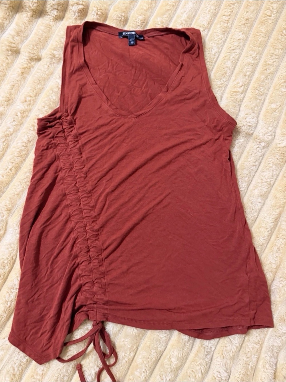 Express Women’s Rust Tank with Side Drawstring fits like a Small